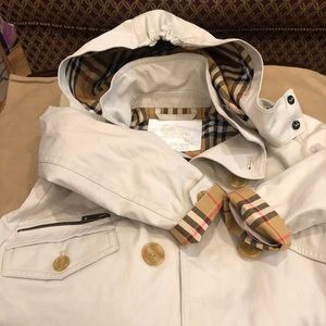 Children Burberry Hooded trench signature lining